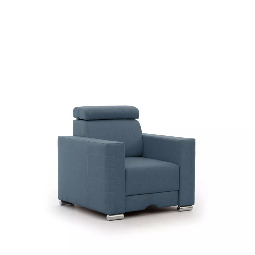 Mīksts krēsls Pesaro 1S Standard Sēdvietas dziļums: 57 cm, · Tumši zils · 94 × 93 × 92 cm