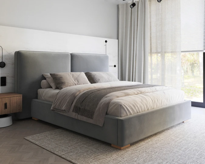 Gulta Bristol Standard ar stelāžu Guļamvietas platums: 140 cm, Guļamvietas garums: 200 cm, stelāžas tips: metāla, · Pelē