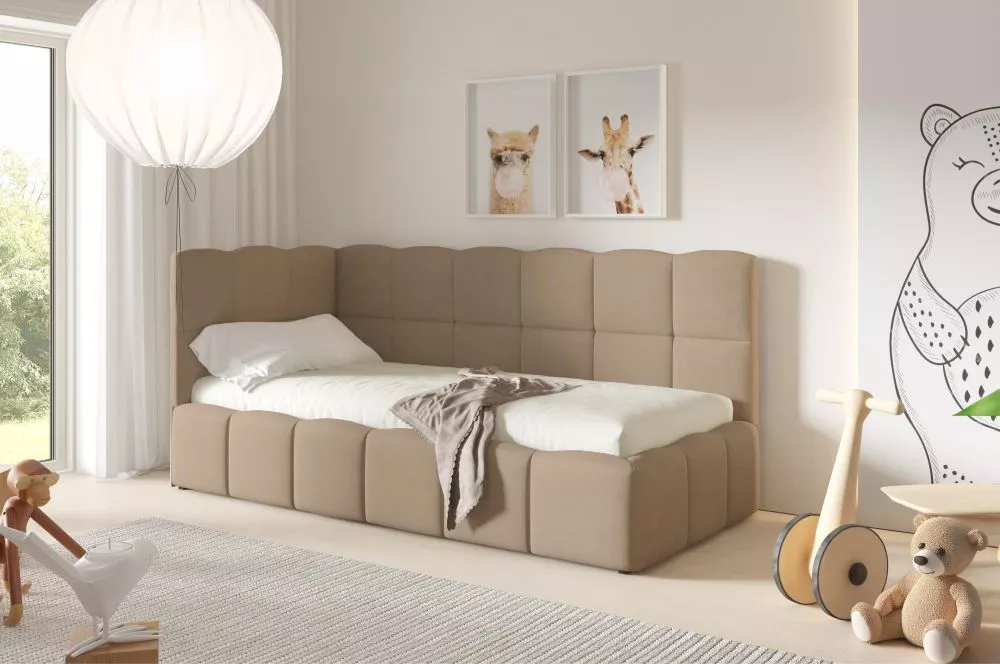 Gulta Tunis H Standard ar stelāžu Guļamvietas platums: 90 cm, Guļamvietas garums: 200 cm, stelāžas tips: metāla, · Bēšs 