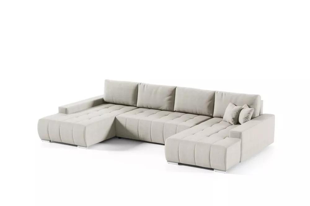 Dīvāns Velutti U Aulla Standard · Bēšs · 185 × 350 × 85 cm