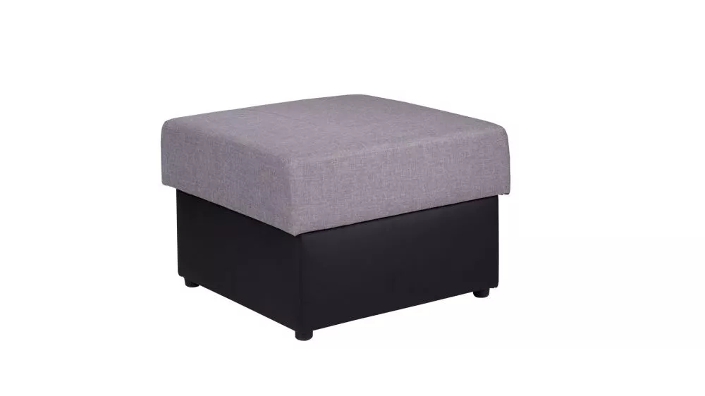 Pufs Gordia P Standard Auduma numurs: Lux 05 + Soft 11, · Pelēks + melns · 70 × 48 × 70 cm