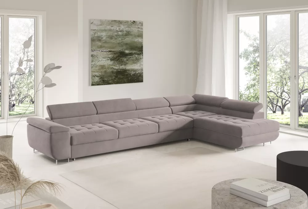 Dīvāns Corner 155 XL standard · Brūni pelēks · 200 × 331 × 90 cm