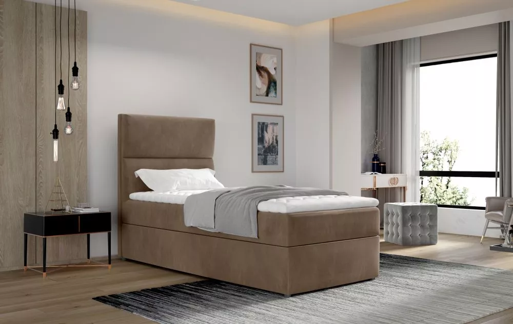 Gulta Arco 90x200 Boxspring Standard Guļamvietas platums: 90 cm, Guļamvietas garums: 200 cm, · Brūns · 90 × 210 × 108 cm