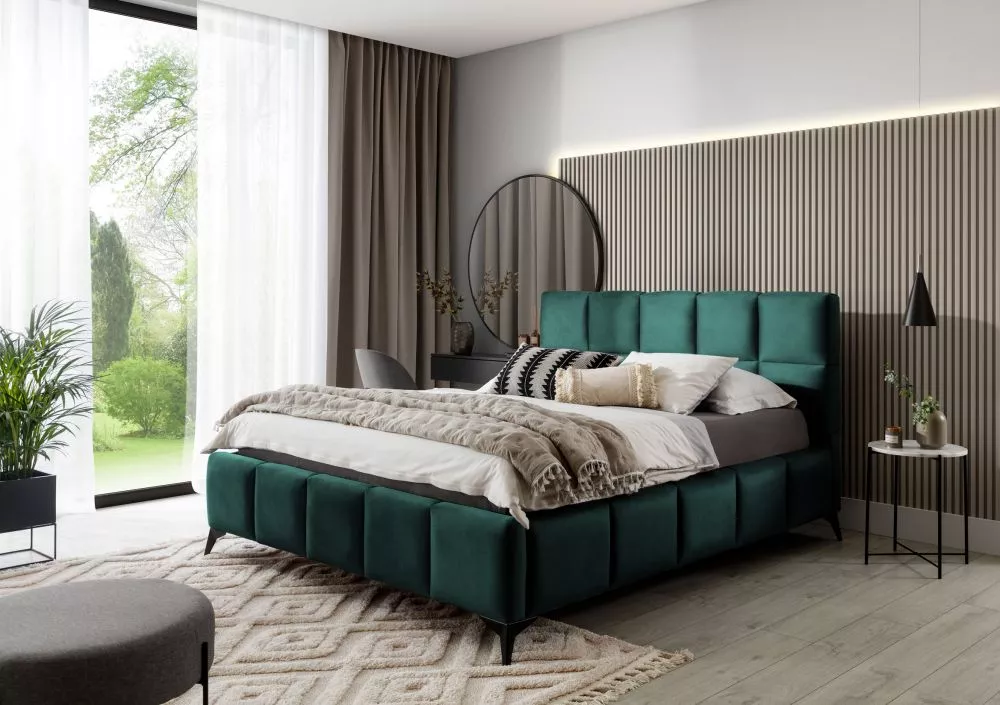 Gulta Mist Nube Standard ar stelāžu Guļamvietas platums: 140 cm, Guļamvietas garums: 200 cm, · Zaļš · 160 × 223 × 113.5 