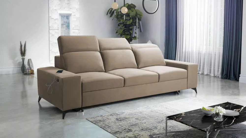 Dīvāns Bartone 3S Standard · Bēšs · 14 × 258 × 87 cm