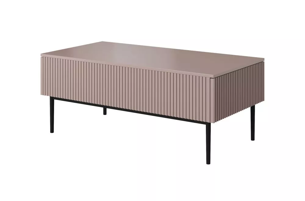Žurnālgalds Nicole L120 2SZ Black · Rozā · 120 × 60 × 48 cm