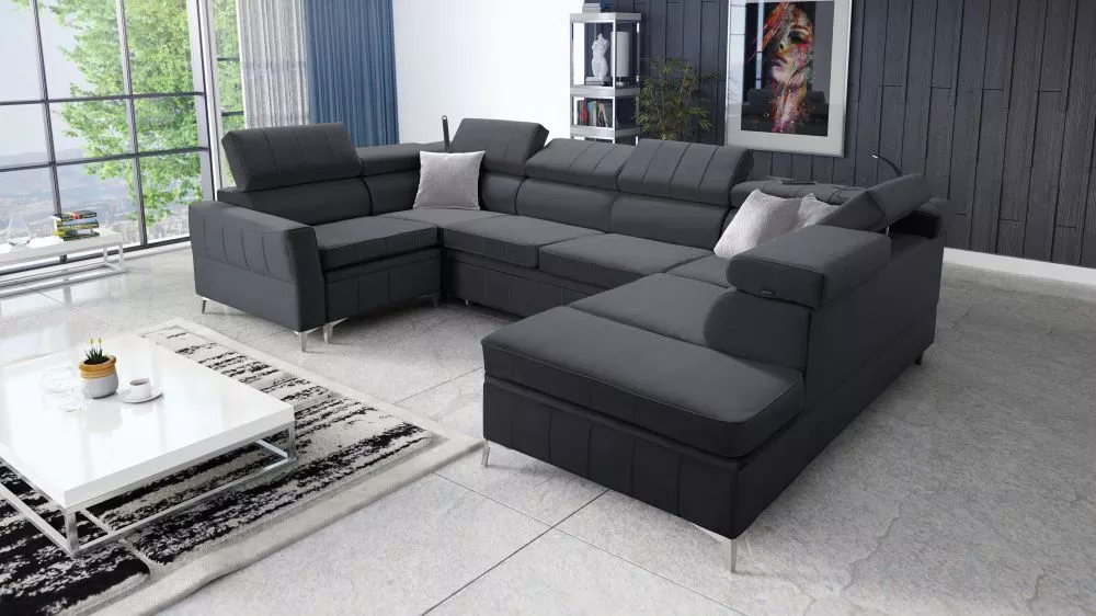 Dīvāns Bartez 5 Standard · Tumši pelēks · 218 × 336 × 80 cm