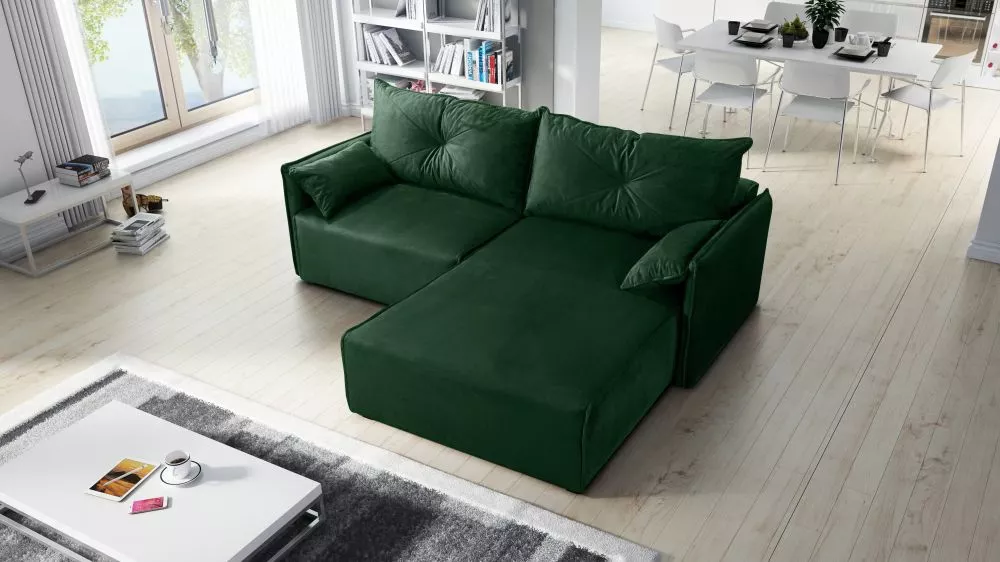 Dīvāns Leon 1 Standard · Zaļš · 179 × 220 × 85 cm
