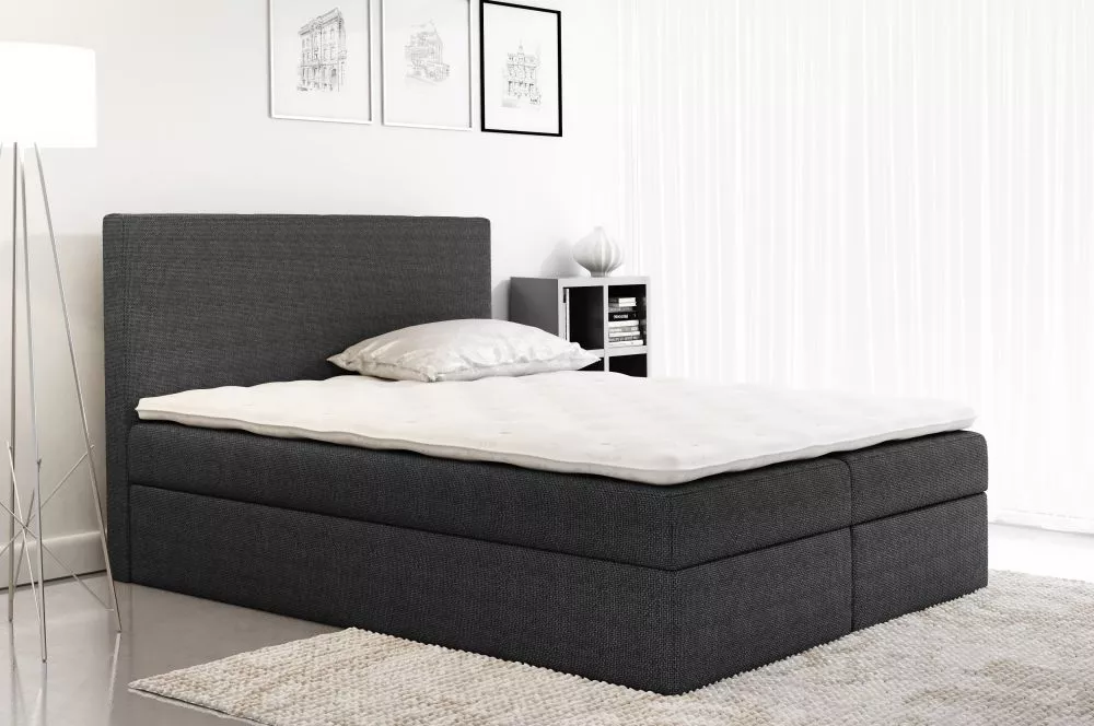 Gulta Basic Boxspring Premium Standard Guļamvietas platums: 200 cm, Guļamvietas garums: 200 cm, · Melns · 200 × 213 × 12