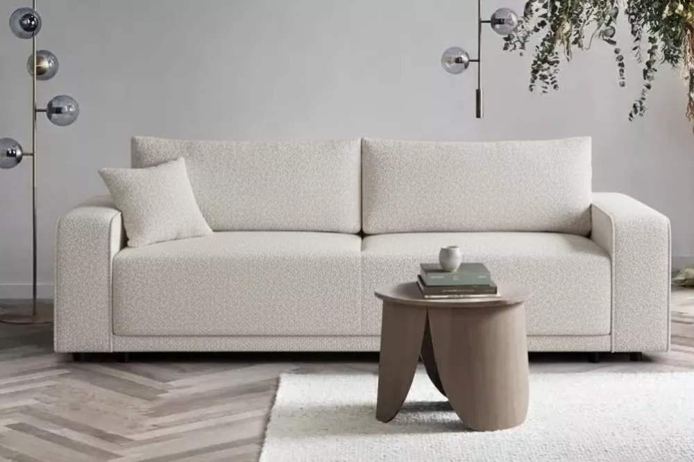 Dīvāns Primo 3S standard · Gaišais krēms · 96 × 250 × 90 cm