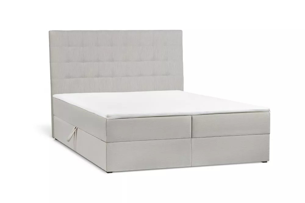 Gulta Mandragola Boxspring standard Guļamvietas platums: 140 cm, Guļamvietas garums: 200 cm, · Gaiši pelēks · 142 × 207 