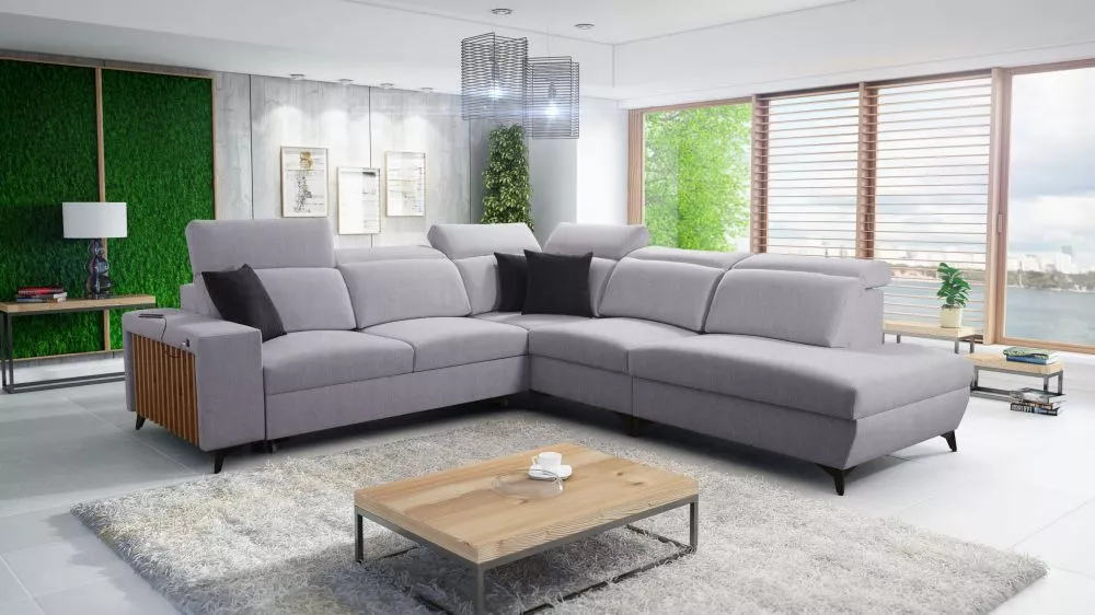 Dīvāns Bartone 9 Standard · Gaiši pelēks · 300 × 283 × 83 cm