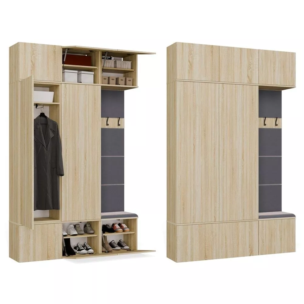 Koridora iekārta Haga Set 2SZ1W · Ozols sonoma · 150 × 35 × 238 cm