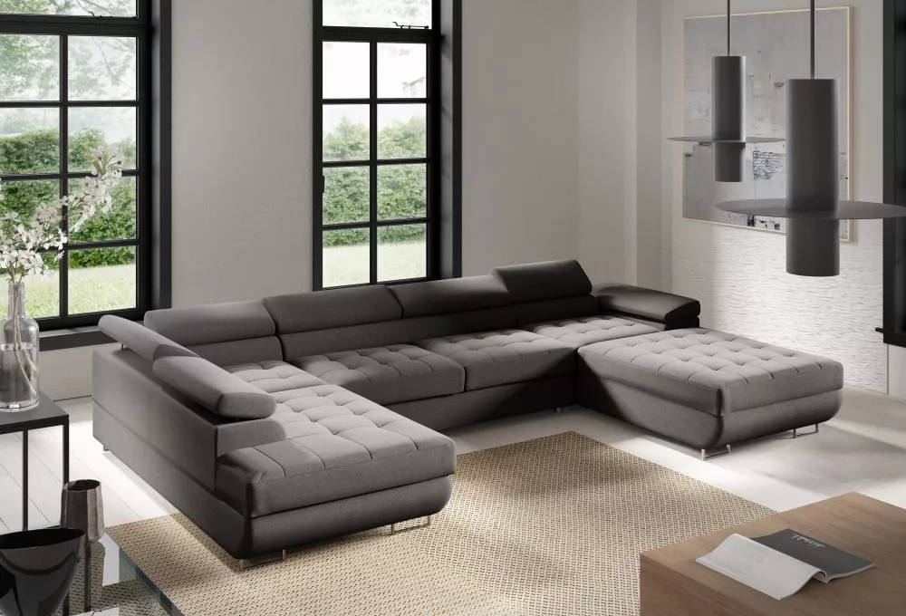 Dīvāns Corner Benjamin 275 U standard · Grafīts · 203 × 347 × 90 cm