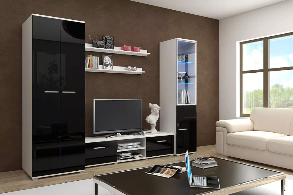Sekcija Figo F ar LED Korpusa krāsa: balts, · 250 × 55 × 182 cm