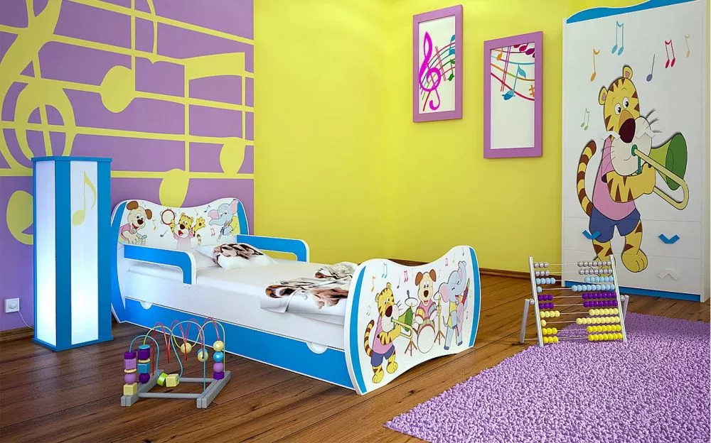 Bērnu gulta Dream L06 180x90 DM14 ar stelāžu Guļamvietas platums: 90 cm, Guļamvietas garums: 180 cm, · 114 × 184 × 71 cm