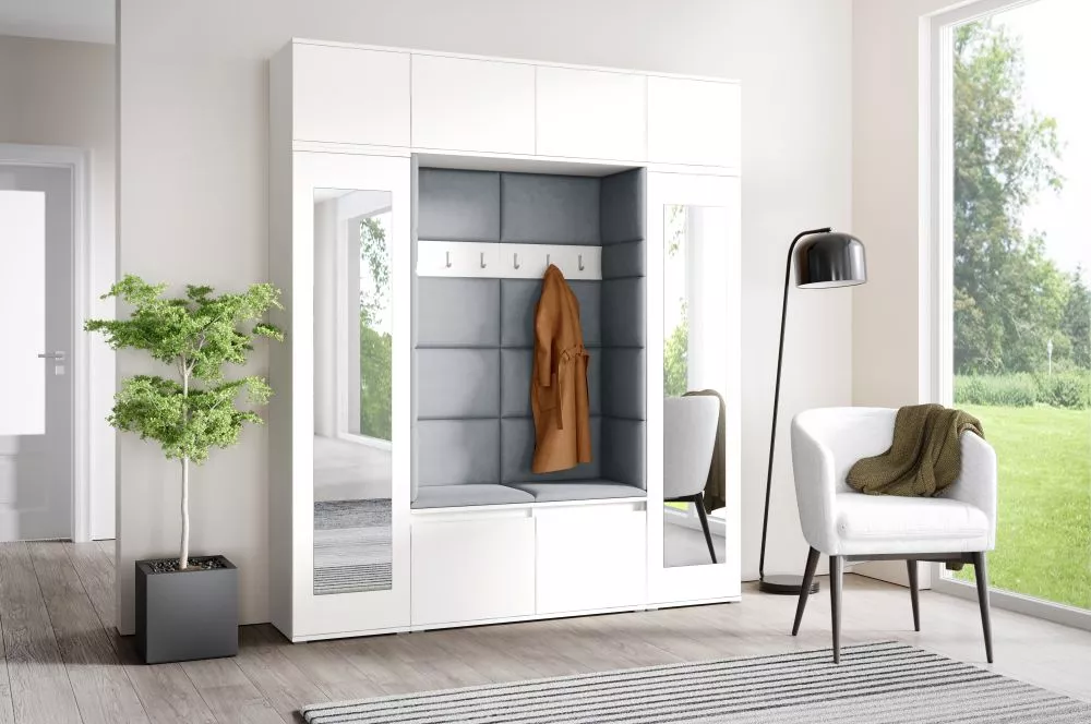 Apavu plaukts Emi 32 Trinity Korpusa krāsa: balts, · 190 × 225 × 40 cm