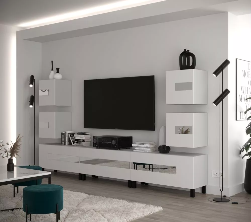 Sekcija New Concept C98 · Balts · 273 × 35 × 157 cm