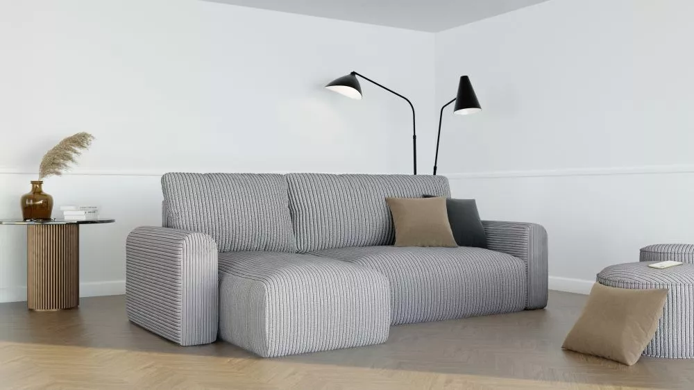 Dīvāns Jobo L Standard · Pelēks · 145 × 244 × 83 cm