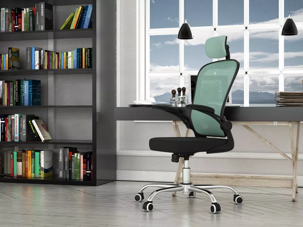 Datorkrēsls Dory F Sēdvietas platums: 52 cm, · Gaiši zils · 64 × 64 × 123 cm