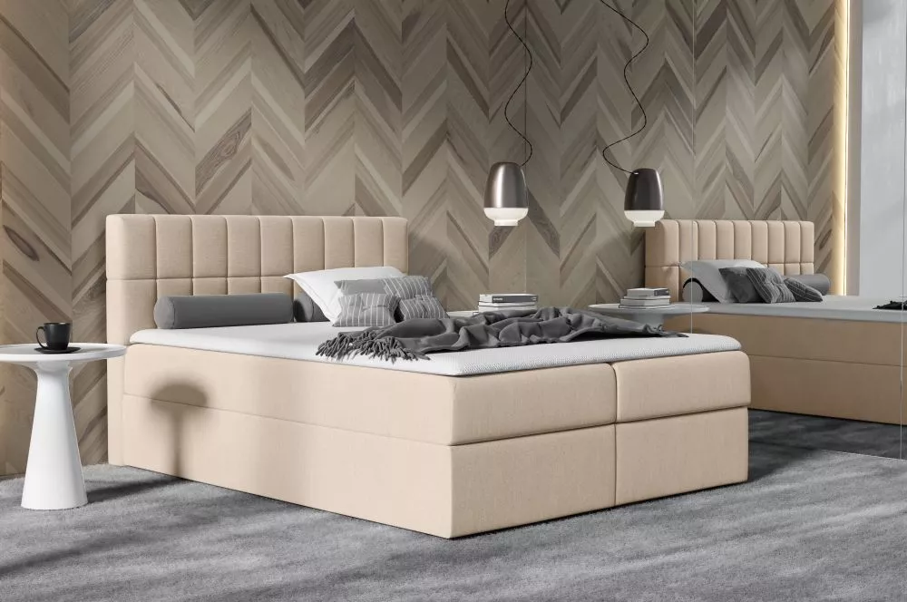 Gulta Kardamon Boxspring Premium Standard Guļamvietas platums: 160 cm, Guļamvietas garums: 200 cm, · Gaišais krēms · 164