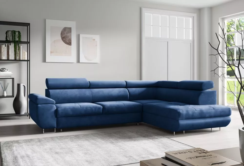 Dīvāns Mona Corner standard · Zils · 201 × 279 × 83 cm