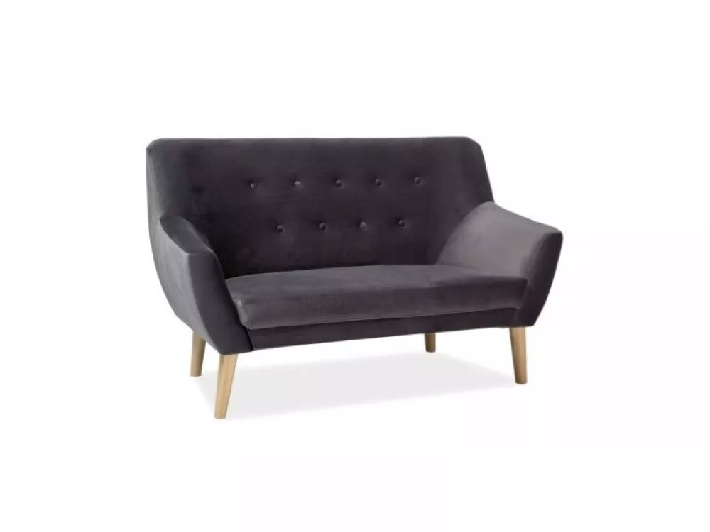 Dīvāns Nordic 2 Velvet · Pelēks · 75 × 136 × 90 cm
