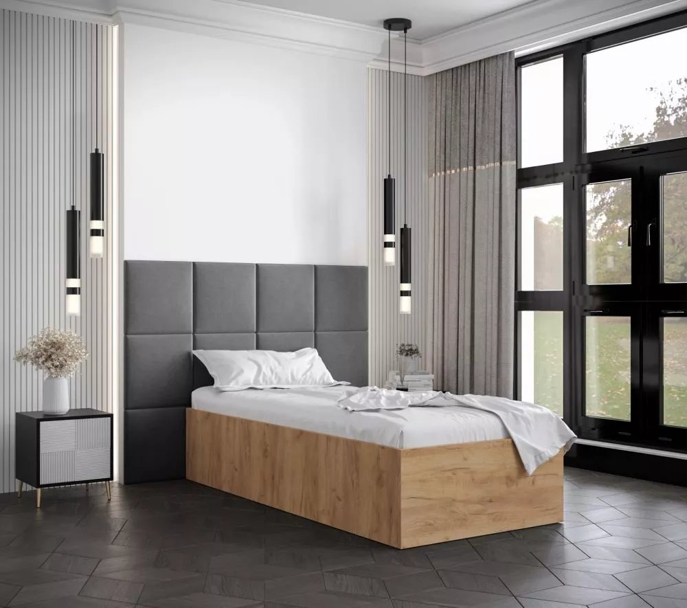 Gulta Bella 4 ar stelāžu Guļamvietas platums: 90 cm, Korpusa krāsa: ozols kraft zelts, Guļamvietas garums: 200 cm, stelā