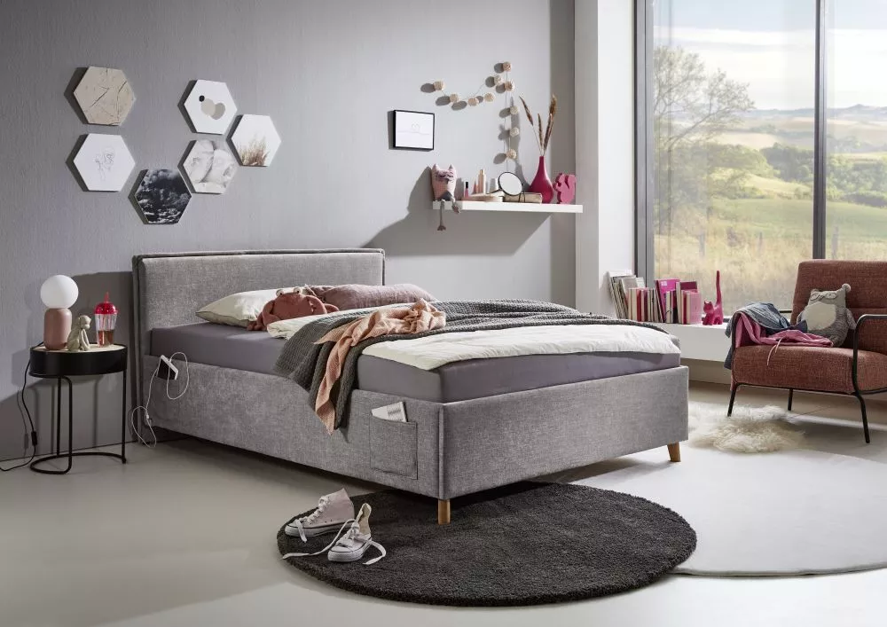Gulta Fun Basic Standard Guļamvietas platums: 120 cm, Guļamvietas garums: 200 cm, · Pelēks · 133 × 215 × 90 cm