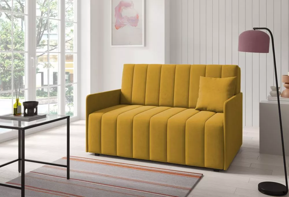 Mīksts krēsls Neo 3 standard Sēdvietas dziļums: 60 cm, · Dzeltens · 140 × 97 × 85 cm
