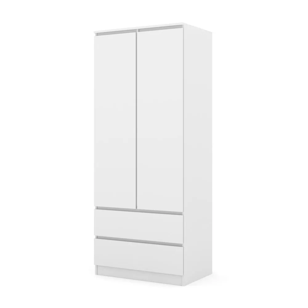 Skapis Maja SZ2D2S 80 · Balts · 80 × 52 × 195 cm