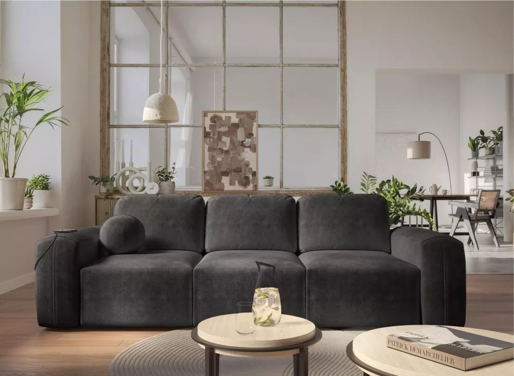 Dīvāns Berno Sofa Standard · Grafīts · 97 × 256 × 83 cm