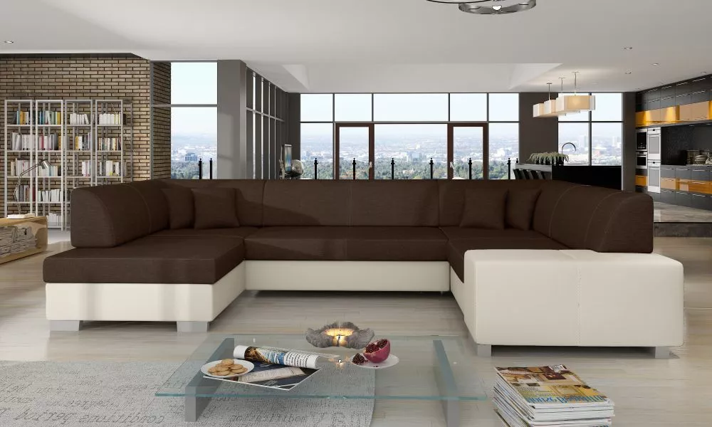 Dīvāns Havana standard · Brūns + krēms · 207 × 320 × 73 cm