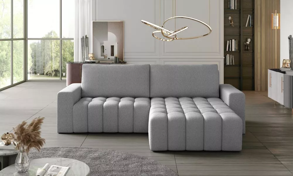 Dīvāns Bonett Lux Standard · Gaiši pelēks · 160 × 245 × 85 cm