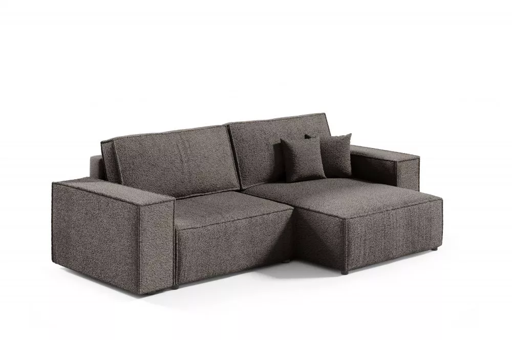 Dīvāns Poso L Mini Standard · Tumši brūns · 148 × 257 × 70 cm