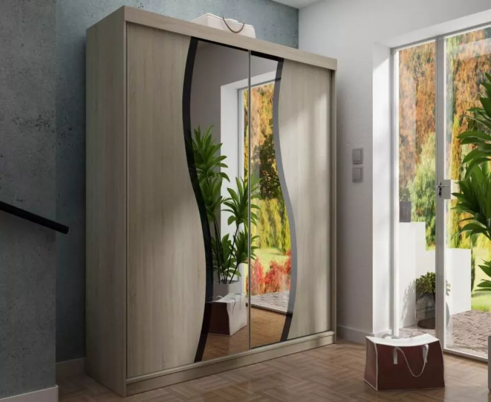 Skapis Top 9 ar LED · Ozols sonoma · 150 × 62 × 200 cm