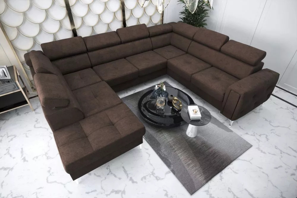 Dīvāns Orion Max 1 standard · Tumši brūns · 255 × 350 × 78 cm