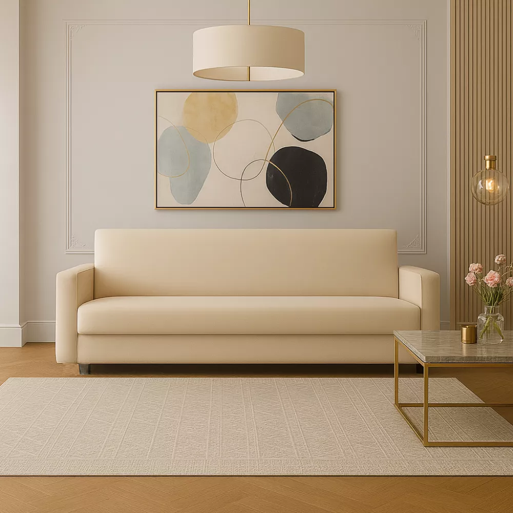 Dīvāns Krystian Standard Guļamvietas platums: 120 cm, · Krēms · 227 × 90 cm