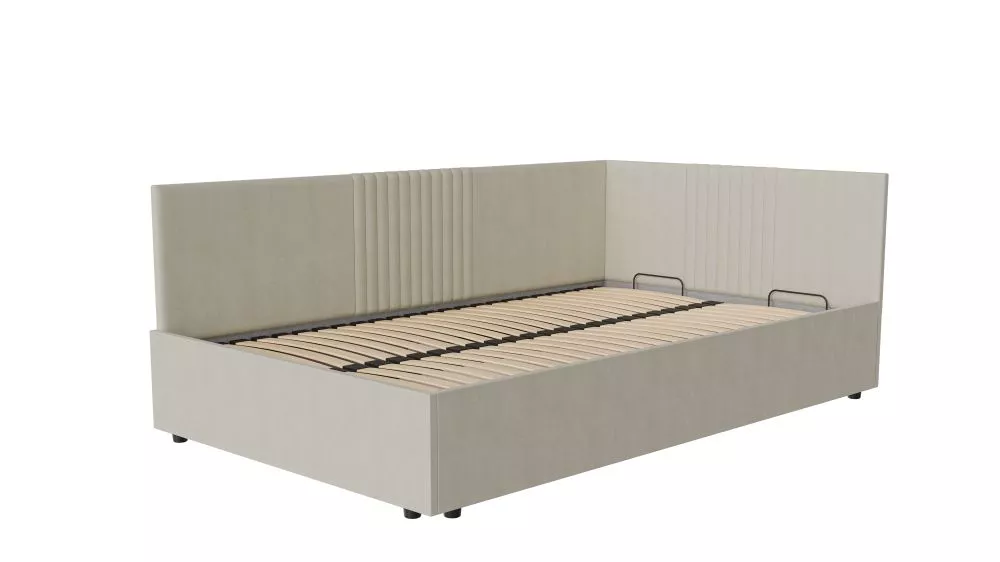 Gulta Lena 120x200 Standard Guļamvietas platums: 120 cm, Guļamvietas garums: 200 cm, · Gaiši bēšs · 128 × 210 × 76 cm