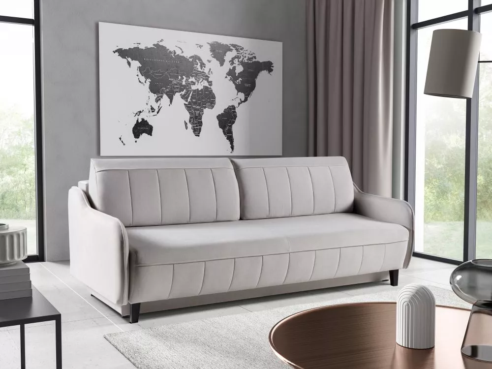 Dīvāns Auris Lux standard · Gaiši pelēks · 99 × 217 × 89 cm
