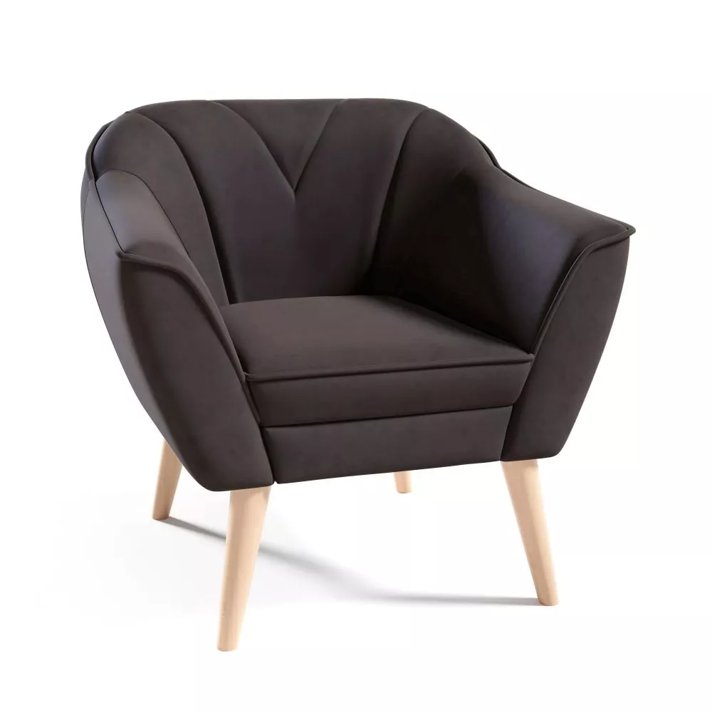 Mīksts krēsls Flora typ 204 Standard Sēdvietas dziļums: 52 cm, · Tumši brūns · 80 × 71 × 75 cm