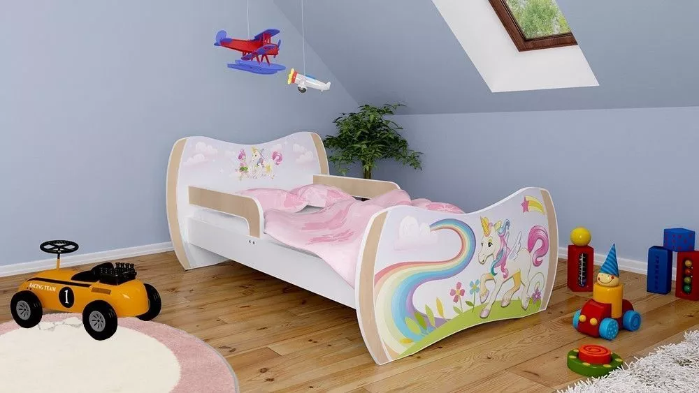 Bērnu gulta Dream L05 180x90 DM15 ar stelāžu Guļamvietas platums: 90 cm, Guļamvietas garums: 180 cm, · 114 × 184 × 71 cm