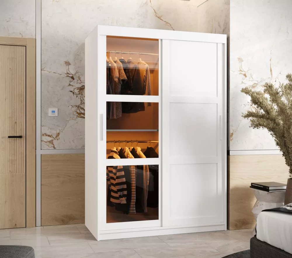 Skapis Dome 3 ar LED · Balts · 120 × 62 × 200 cm