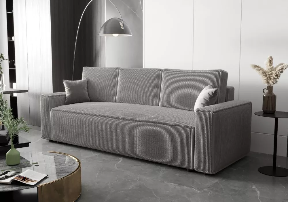 Dīvāns Ambro 3S standard · Pelēks · 90 × 230 × 85 cm