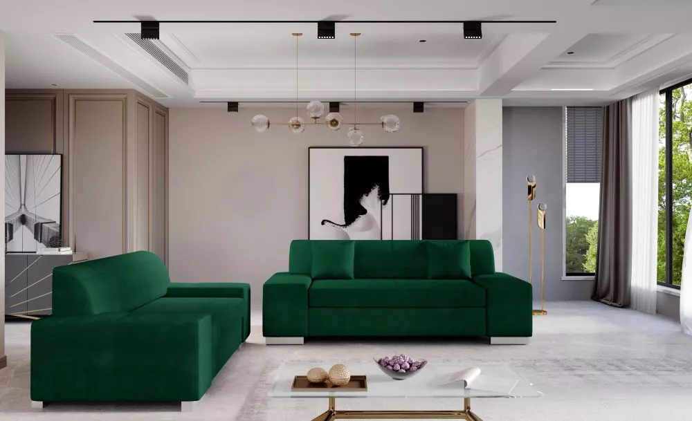 Komplekts Porto 3S+2S Premium standard · Zaļš · 90 × 210 × 98 cm