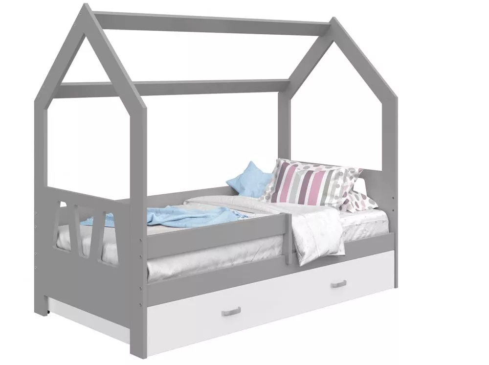 Bērnu gulta Domek D3-A ar stelāžu Guļamvietas platums: 80 cm, Guļamvietas garums: 160 cm, · 87 × 164 × 144 cm