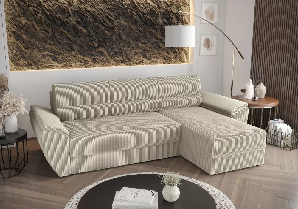 Dīvāns Rebi L2 Standard · Sudrabs · 140 × 251 × 88 cm