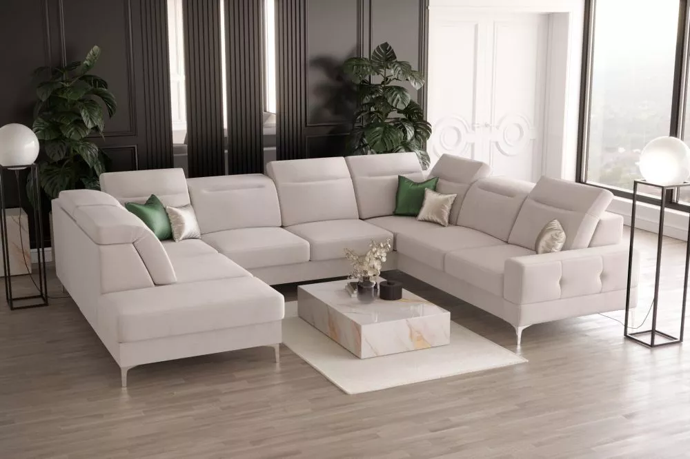 Dīvāns Malibu Max 1 standard · Gaiši bēšs · 262 × 350 × 90 cm