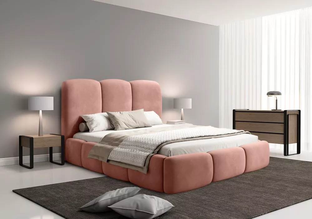Gulta Allure Macau Standard ar stelāžu Guļamvietas platums: 180 cm, Guļamvietas garums: 200 cm, stelāžas tips: koka, · R