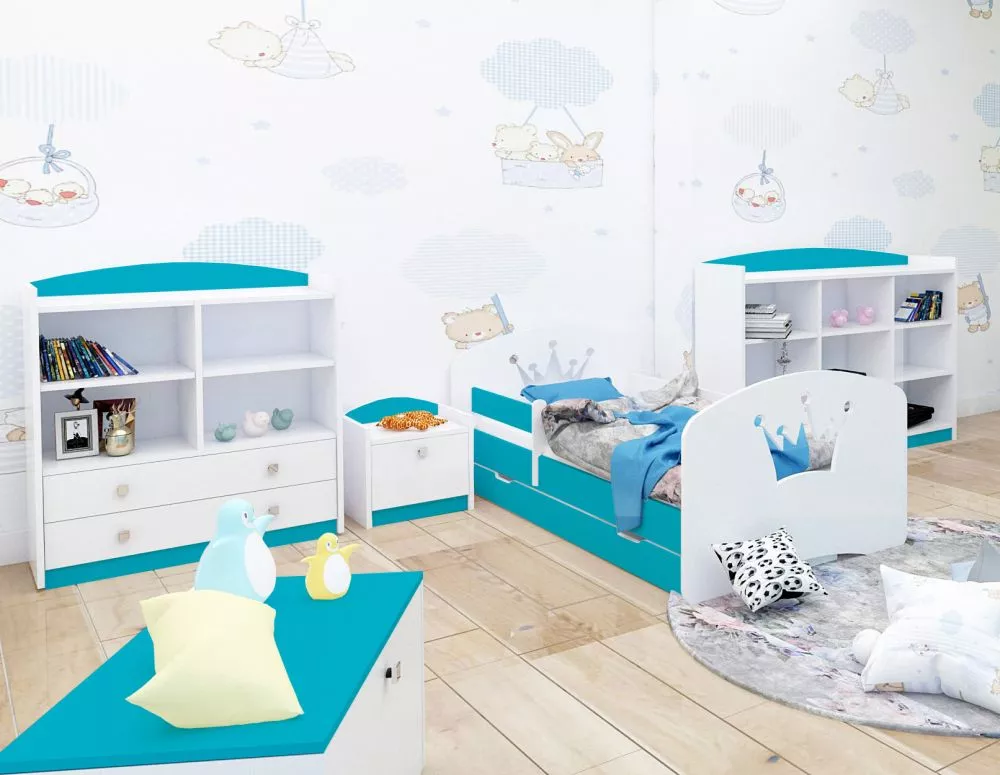 Bērnu gulta Happy Design Korona L08 190x90 ar stelāžu Guļamvietas platums: 90 cm, Guļamvietas garums: 190 cm, · 102 × 19